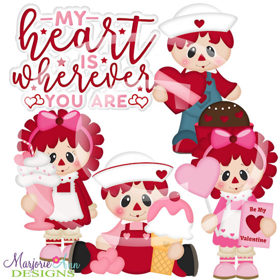 Raggedy Sweethearts SVG Cutting Files Includes Clipart - Click Image to Close